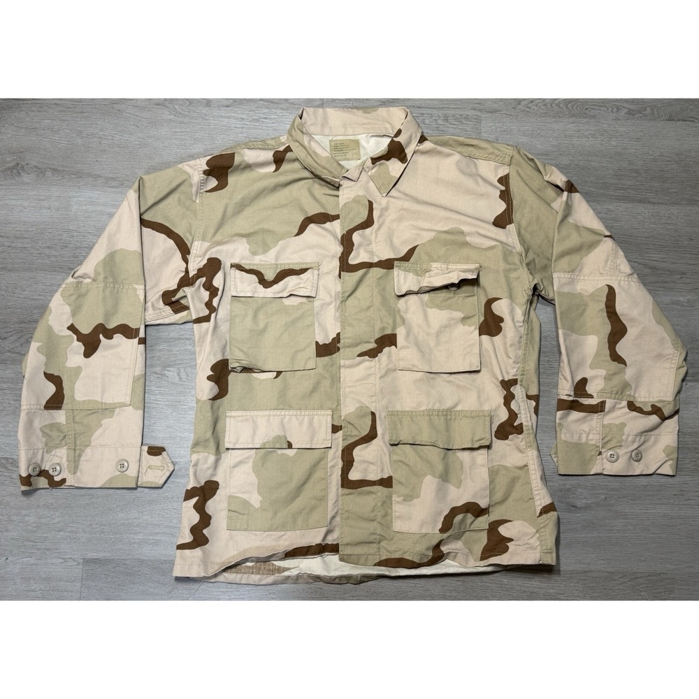 Vintage Desert Camo Jacket Men Large Regular Hot Weather Combat Nato Tri Color
